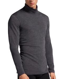 INTIMISSIMI Merino Wool High Neck LS Top Men L Charcoal Comfort Everyday Unisex